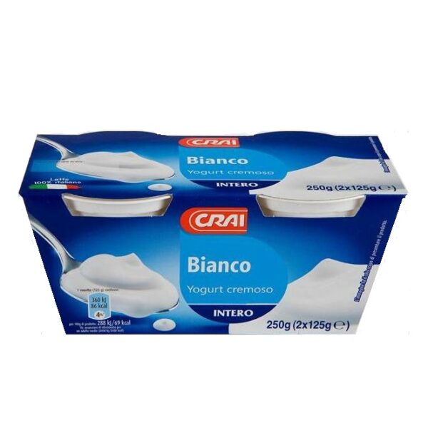 YOGURT CREMOSO INTERO BIANCO CRAI GR. 125 X 2