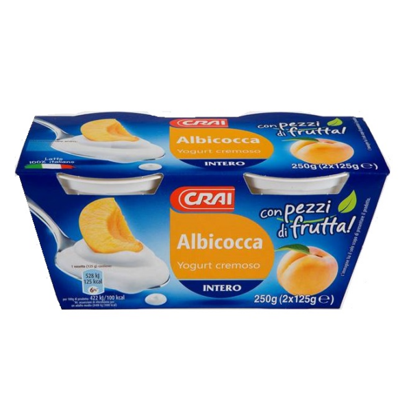 YOGURT CREMOSO INTERO ALL'ALBICOCCA CRAI GR. 125 X 2