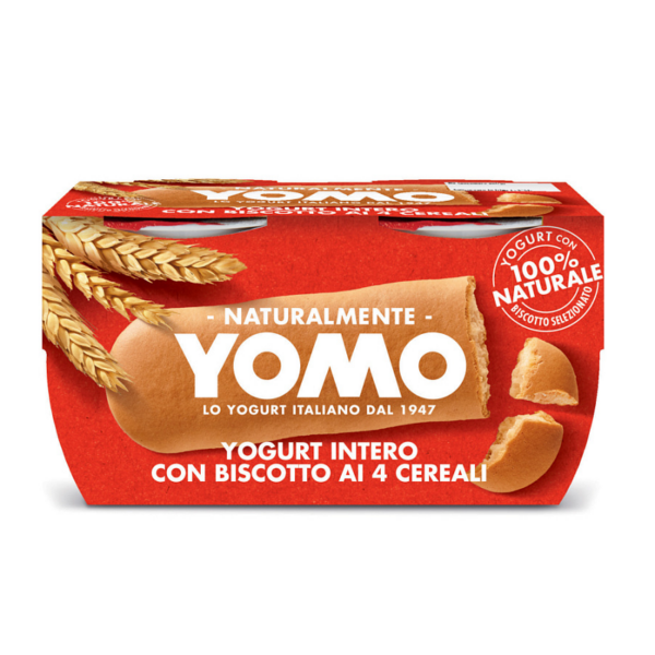 YOGURT YOMO INTERO AL BISCOTTO AI 4 CEREALI GR. 125 X 2