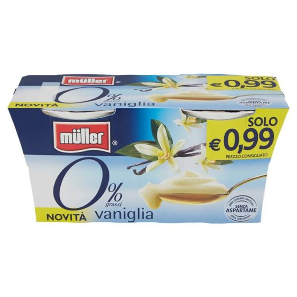 YOGURT MAGRO ALLA VANIGLIA 0% GRASSI MULLER GR. 125X2