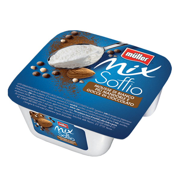 MULLER MIX SOFFIO MOUSSE BIANCO MANDORLA CIOCCOLATO GR. 120