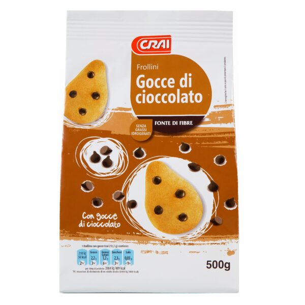 FROLLINI CON GOCCE DI CIOCCOLATO CRAI GR. 500