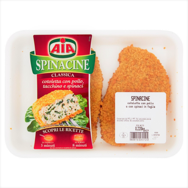 SPINACINE DI POLLO E TACCHINO CON SPINACI AIA GR. 220