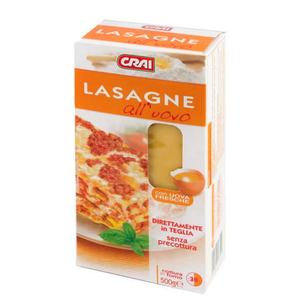 LASAGNE ALL´UOVO DIRETTAMENTE IN TEGLIA CRAI GR.500