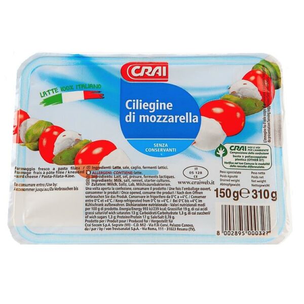 MOZZARELLE CILIEGINE CRAI GR. 150