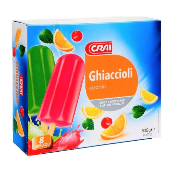 GHIACCIOLI ASSORTITI CON SUCCO DI FRUTTA CRAI X 8 PEZZI