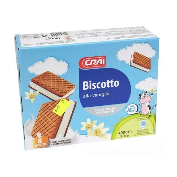 BISCOTTO GELATO ALLA VANIGLIA CRAI X 8 PEZZI