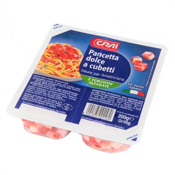 PANCETTA DOLCE A CUBETTI CRAI GR. 100 X 2