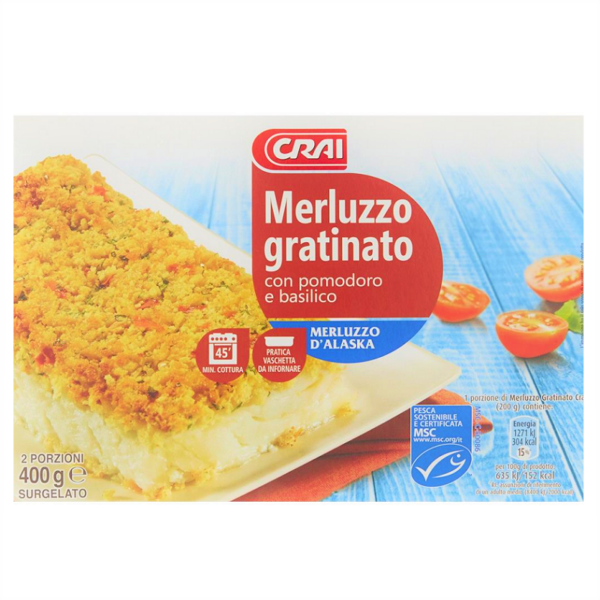 MERLUZZO GRATINATO CRAI GR. 400