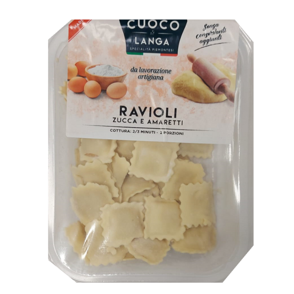 RAVIOLI ALLA ZUCCA E AMARETTO CUOCO DI LANGA GR. 250