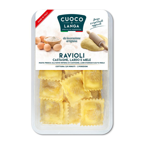 RAVIOLI CASTAGNE LARDO MIELE CUOCO DI LANGA GR. 250