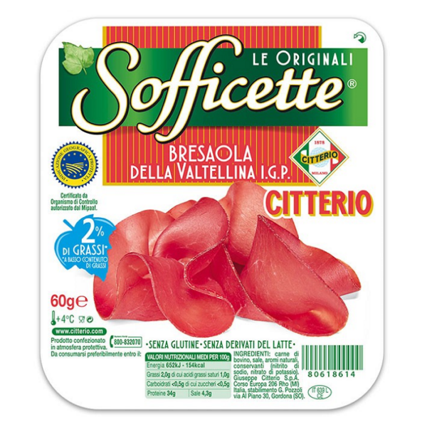 BRESAOLA VALTELLINA SOFFICETTE CITTERIO GR. 60