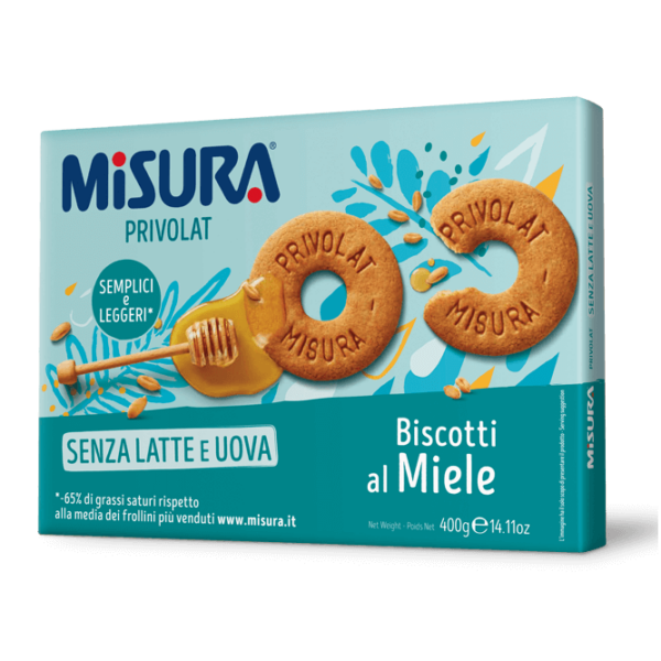 BISCOTTI CON MIELE SENZA LATTE&UOVA PRIVOLAT MISURA GR. 400