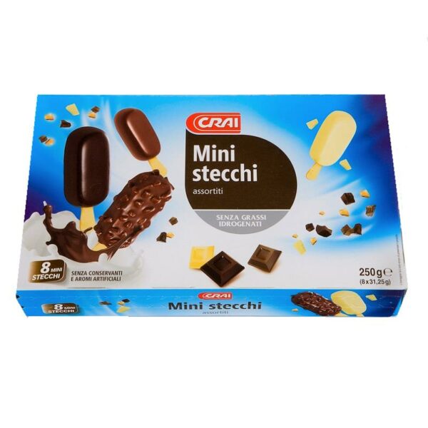 MINI STECCHI RICOPERTI ASSORTITI CRAI X 8 PEZZI