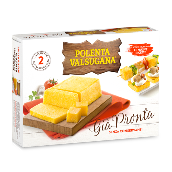 POLENTA VALSUGANA PRONTA IN PANETTI X 2 VASCHETTE KG. 1,2