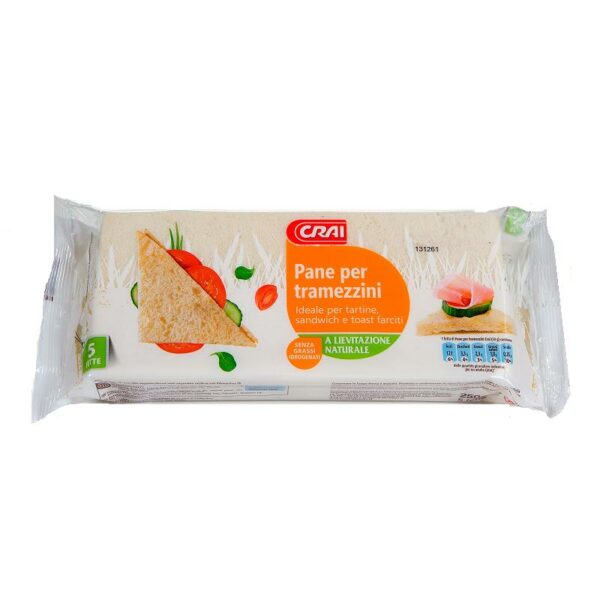 PANE PER TRAMEZZINI LIEVITAZIONE NATURALE CRAI GR. 250