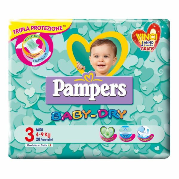 PAMPERS BABY-DRY MINI KG. 4 -9 (N. 3)  X 29 PANNOLINI