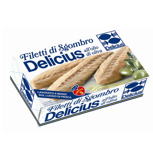 FILETTI DI SGOMBRO DELICIUS IN OLIO DI OLIVA GR. 125