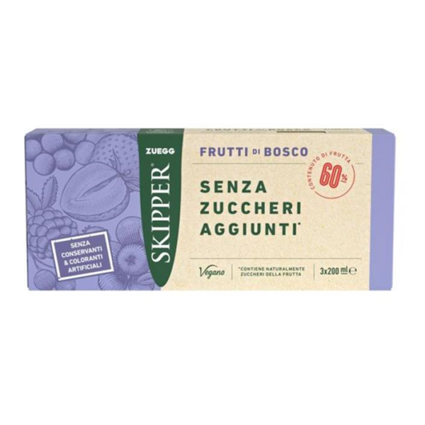 SUCCO FRUTTI DI BOSCO SENZA ZUCCHERI ZUEGG ML. 200 X 3