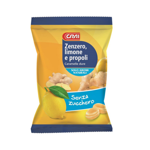 CARAMELLE LIMONE ZENZERO PROPOLI SENZA ZUCCHERO CRAI GR. 70