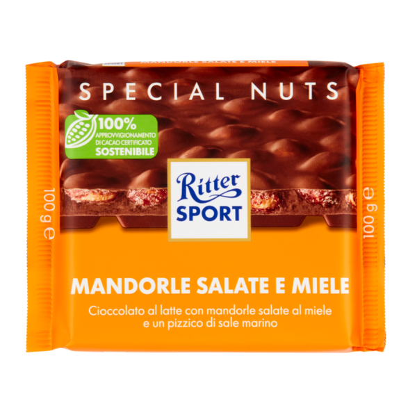 CIOCCOLATO MANDORLE SALATE & MIELE RITTER GR. 100