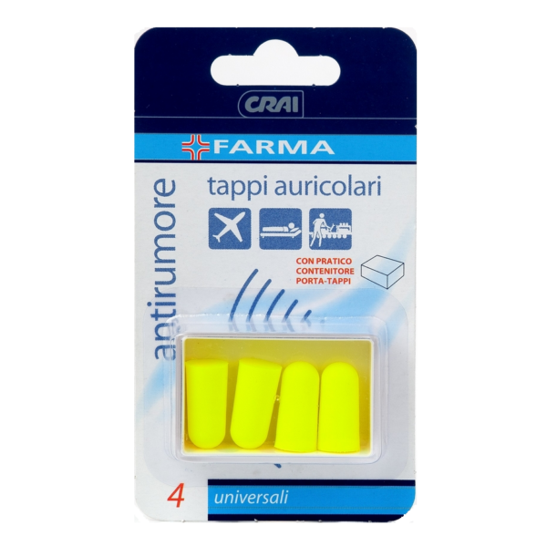 TAPPI AURICOLARI ANTIRUMORE CON CONTENITORE FARMA CRAI X 4