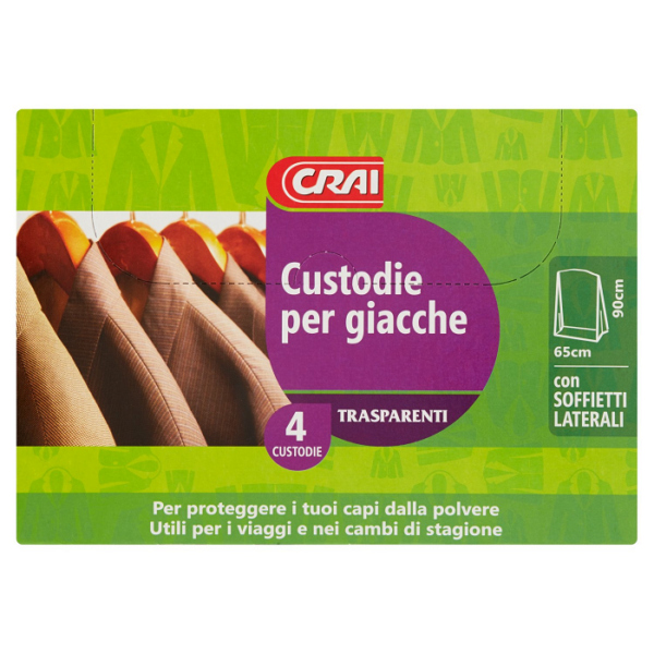 SACCHETTI CUSTODIE PER ABITI E GIACCHE CRAI X4 PZ