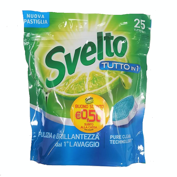 SVELTO LAVASTOVIGLIE TUTTO IN 1 AL LIMONE X 25 PASTIGLIE