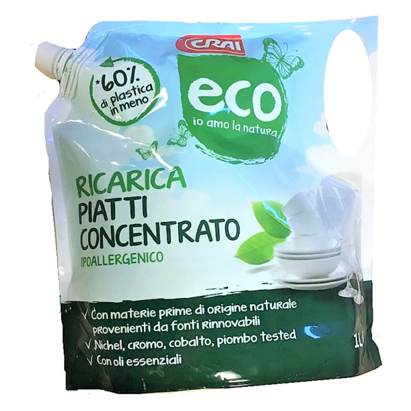 DETERSIVO PIATTI CONCENTRATO ECO RICARICA CRAI ML. 1000