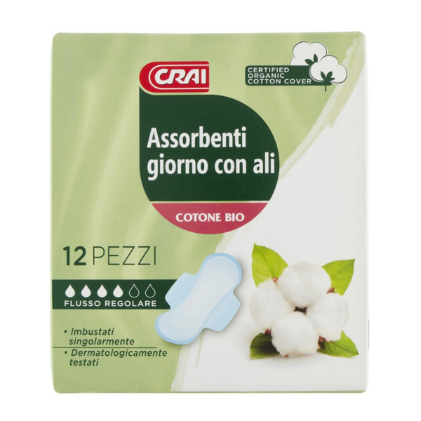 ASSORBENTI COTONE BIO ALI GIORNO CRAI X 12