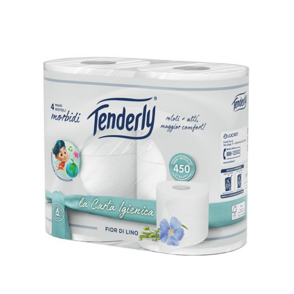 CARTA IGIENICA TENDERLY FIOR DI LINO 4 ROTOLI