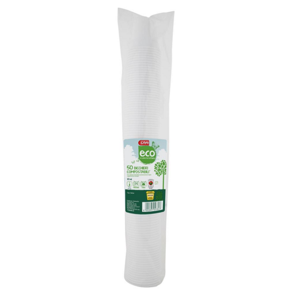 BICCHIERI CAFFÈ COMPOSTABILI ECO CRAI CC. 80 X 50