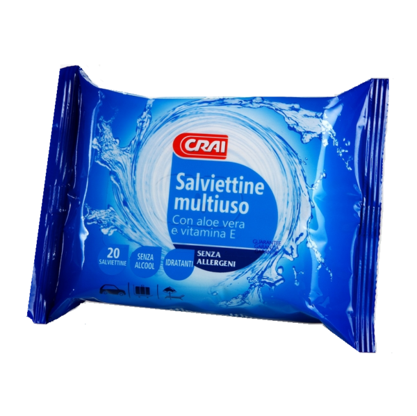 SALVIETTE MULTIUSO DETERGENTI POCKET CRAI X 20